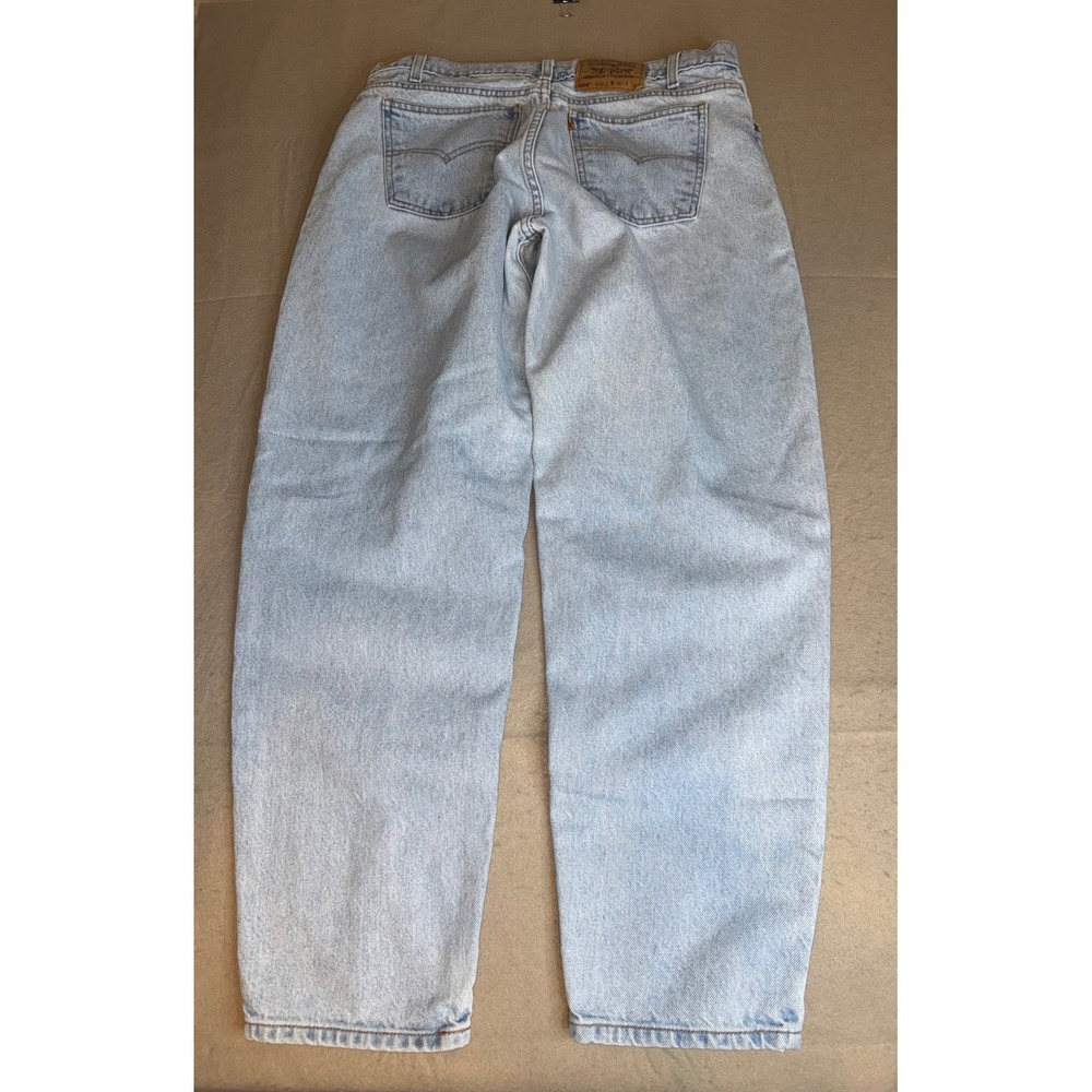 Vintage Levis 550 Relaxed Fit Tapered Leg Orange Tab Light Wash Jeans 36x30